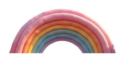 Poster - Soft pastel rainbow arch with smooth texture and gentle colors, creating calm and cozy feel