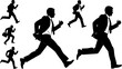 © Ninja in Pajamas - Business man run vector silhouette