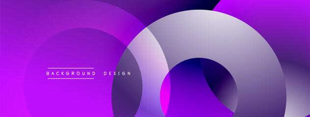Fototapete - Abstract purple layers create dynamic visual effect. Modern design elements suggest fluidity, depth, sophistication. Minimal text present.