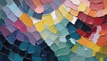 Poster - vibrant abstract oil paint leaf pattern in multicolor palette for modern branding, web design, poster, and packaging background

