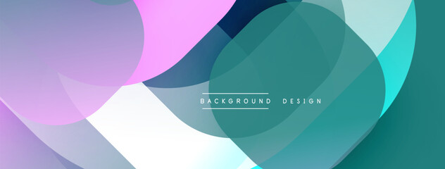 Aufkleber - Abstract fluid shapes overlap, creating vibrant color gradients. Modern design elements suggest dynamic movement, smooth transitions.