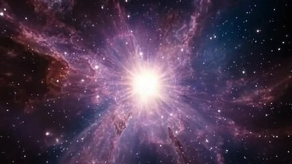 Poster - Majestic celestial nebula shining brightly in the night sky with vibrant colors and starry background