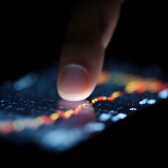 Poster - Finger touching a ticker app with positive performance