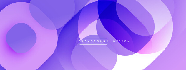 Aufkleber - Abstract purple design features overlapping circles, gradients. Modern background ideal for digital projects, presentations.