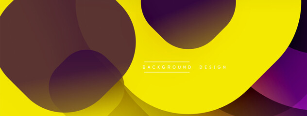Aufkleber - Abstract yellow background features overlapping circles, gradients. Modern design elements create dynamic visual impact.