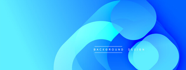 Poster - Abstract blue layers create dynamic background. Overlapping shapes suggest depth, modern aesthetic. Text reads background design.