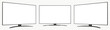 © fad82 - Realistic tv screen mock up. Television display on three sides with blank screen isolated on transparent background