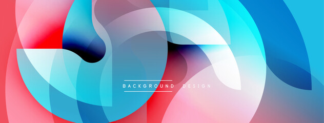 Aufkleber - Abstract fluid shapes, vibrant colors blend. Modern design, smooth gradients create dynamic composition. Background suggests technology, innovation.