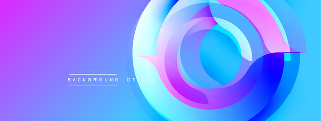 Aufkleber - Abstract vibrant layers create dynamic visual effect. Purple, blue hues blend smoothly, forming modern backdrop. Minimal text present.
