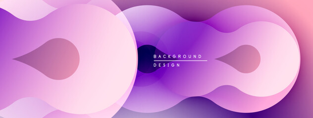Aufkleber - Abstract fluid shapes, purple hues, modern design. Soft gradients create dynamic visual flow. Minimalist aesthetic.