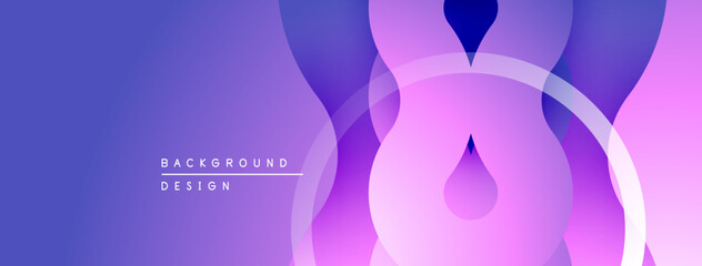 Poster - Abstract fluid shapes, purple gradients create modern background design. Soft curves, dynamic composition.