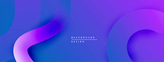 Aufkleber - Abstract fluid shapes, vibrant purple, blue gradients. Modern design, smooth curves create dynamic background. Minimalist aesthetic.