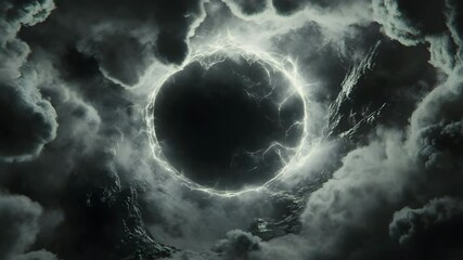 Poster - Mysterious black hole in the clouds creating an eerie and enigmatic atmosphere in the sky above
