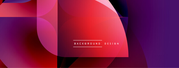 Aufkleber - Abstract geometric shapes, vibrant red purple gradients. Modern design element for backgrounds, banners, presentations. Smooth transitions, dynamic composition.