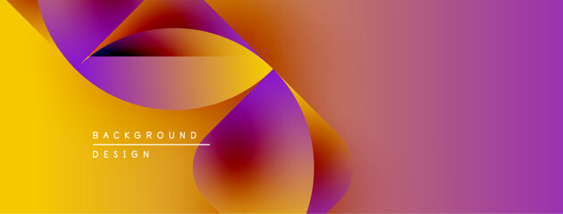 Aufkleber - Abstract vibrant design. Smooth gradients blend yellow, orange, purple hues. Modern background for digital projects, presentations.