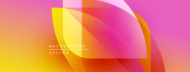 Leinwandbilder - Abstract vibrant design. Overlapping shapes create dynamic colorful flow. Gradient transitions, modern aesthetic.