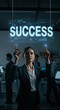 © mlkcutechn - Ambitious business woman touching success interface