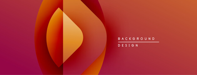 Leinwandbilder - Abstract design features overlapping orange, red layers. Gradient effect creates dynamic visual interest. Minimalist text reads background design.