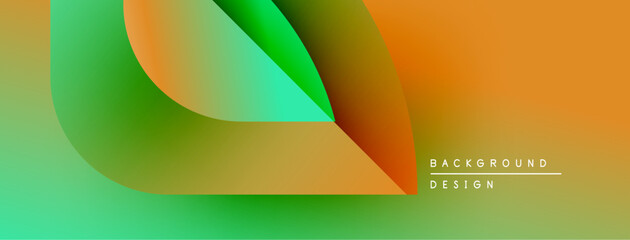 Leinwandbilder - Abstract gradients overlap, creating vibrant visual effect. Orange, green hues dominate composition. Minimalist design suggests background use.
