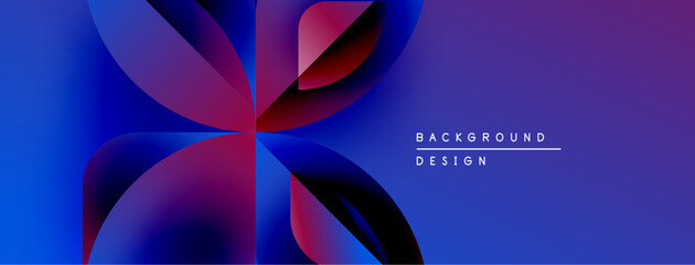 Leinwandbilder - Abstract floral design. Vivid blue, purple hues blend. Modern aesthetic, clean lines create dynamic visual impact. Background element.