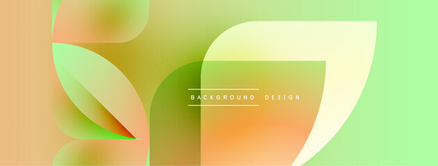 Leinwandbilder - Abstract gradient shapes overlap. Light orange, green hues create modern background design. Minimalist aesthetic, clean lines present.