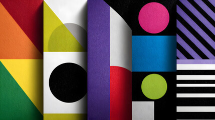 Poster - abstract geometric pattern: a visually striking composition featuring an array of shapes and colors,