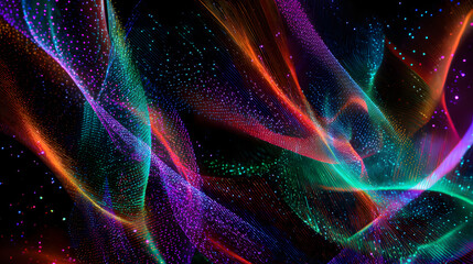 Poster - abstract colors of energy: dynamic and vibrant abstract art of flowing colors, with waves of light a