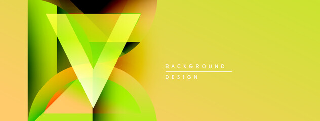 Leinwandbilder - Abstract geometric design. Yellow, green hues create dynamic visual effect. Modern background suitable for presentations, branding.
