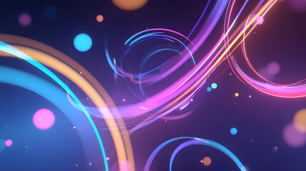 Poster - Vibrant Swirls and Bokeh: A mesmerizing symphony of vibrant swirls and bokeh circles creates a stunning visual harmony. A stunning backdrop for artistic exploration.