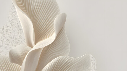 Poster - abstract floral: a visually stunning abstract composition of elegantly draped, pristine white fabric