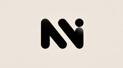 Poster - minimalist logo design: a striking black logo on a minimalist off-white backdrop. the logo features 
