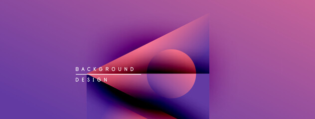 Leinwandbilder - Abstract gradients form flowing shapes. Purple, pink, blue hues blend seamlessly. Minimalist text reads background design. Modern aesthetic.