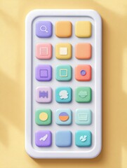 Poster - Pastel Colored Sticker Mockup Featuring Rounded Corners With a Clear Space in the Upper Third for Branding or Customization