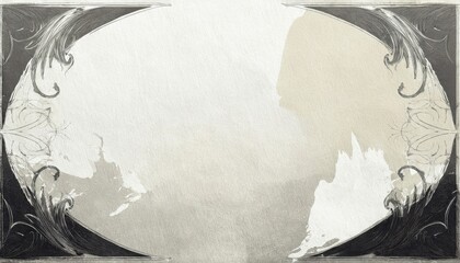 Poster - abstract ink brushstroke background with textured beige canvas center and sweeping black and taupe arcs for minimalist web design or elegant print branding

