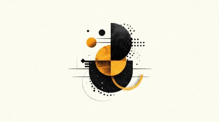 Poster - Abstract Minimalist Geometric Collage - Balance, harmony, modern art, abstract shapes, neutral tones. A visually appealing design symbolizing equilibrium, creativity, and simplicity
