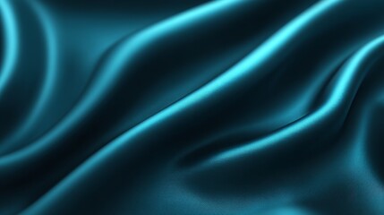 Poster - Abstract Teal Silk Drape - Smooth, flowing teal silk fabric; elegance, luxury, softness, fluidity, serenity. Symbolizing sophistication, calm, and premium quality
