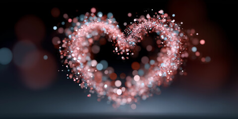 Wall Mural - A heart made of light and color is floating in the air