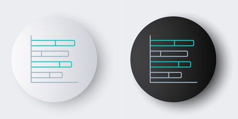 Fototapete - Line Pie chart infographic icon isolated on grey background. Diagram chart sign. Colorful outline concept. Vector