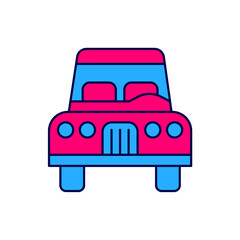 Poster - Filled outline Car icon isolated on white background. Front view. Vector