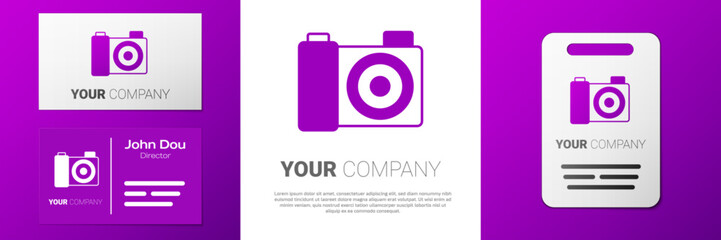 Poster - Logotype Photo camera icon isolated on white background. Foto camera. Digital photography. Logo design template element. Vector