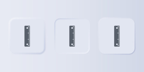 Aufkleber - Grey Ruler icon isolated on grey background. Straightedge symbol. Set icons in square buttons. Vector