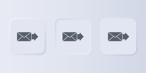 Poster - Grey Envelope icon isolated on grey background. Email message letter symbol. Set icons in square buttons. Vector