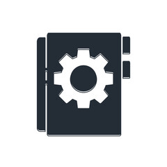 Poster - Black User manual icon isolated on white background. User guide book. Instruction sign. Read before use. Vector