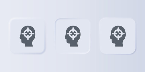 Poster - Grey Finding a problem in psychology icon isolated on grey background. Set icons in square buttons. Vector