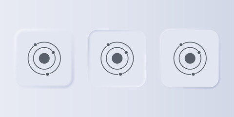 Wall Mural - grey solar system icon isolated on grey background. the planets revolve around the star. set icons i
