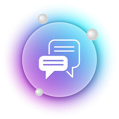 Poster - White Speech bubble chat icon isolated on white background. Message icon. Communication or comment chat symbol. Blue and purple gradient circle background. Vector