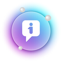 Fototapete - White Information icon isolated on white background. Blue and purple gradient circle background. Vector