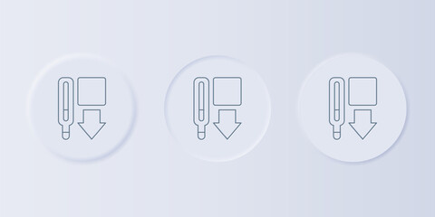 Poster - Grey Medical thermometer for medical examination icon isolated on grey background. Set icons in square buttons. Vector