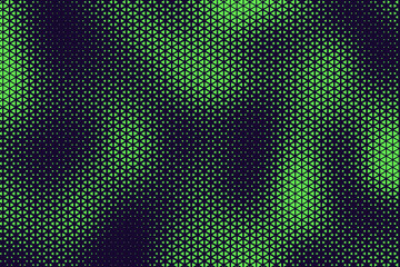 Fototapete - Abstract background with blue and green, triangle dots. Triangle halftone geometric background. Halftone triangular retro 80s pattern. Minimal style retro dynamic wallpaper.