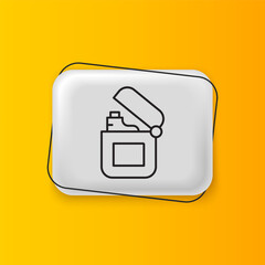 Poster - Black Lighter icon isolated on yellow background. Silver rectangle button. Vector
